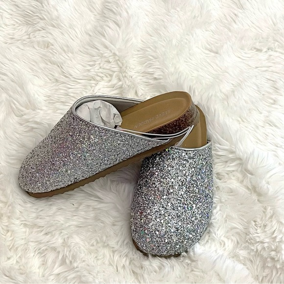 New Steve Madden kids little girl shoes sandal 1 silver glitter gift  stylish - Picture 5 of 8